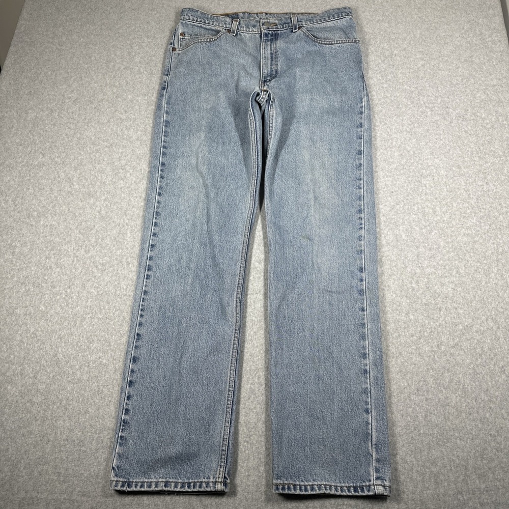 Vintage 90's Levis 505 Straight Leg Jeans Men's 34x32(Fit 32x32) Blue Light Wash